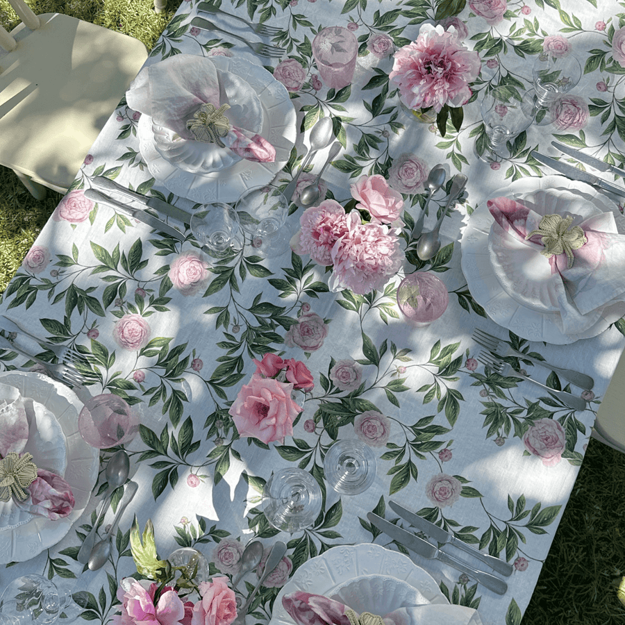 Summerill & Bishop Trailing Peony Tablecloth