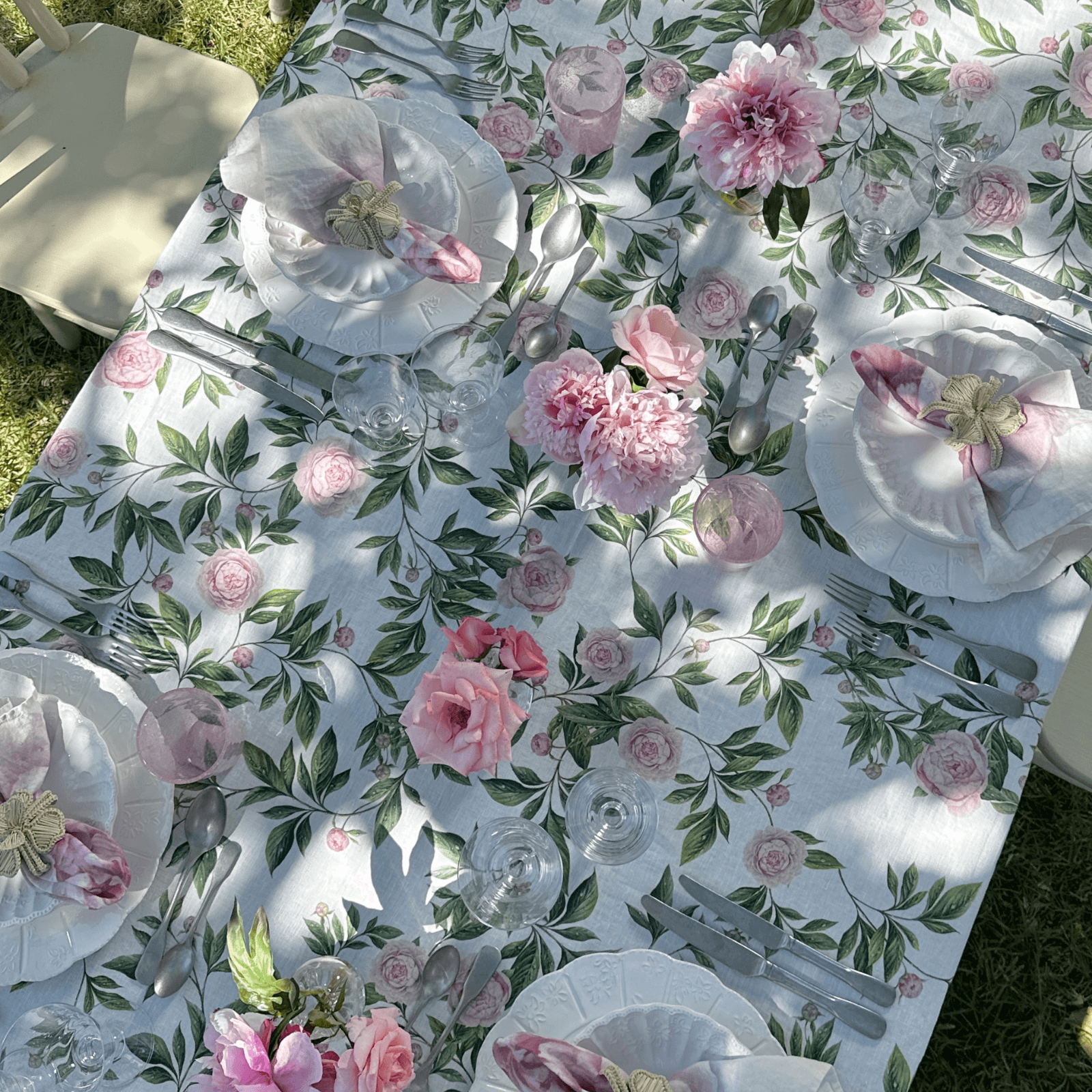 Trailing Peony Linen Napkin