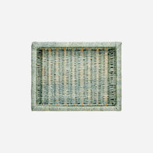 Handwoven Rectangular Tray Aqua