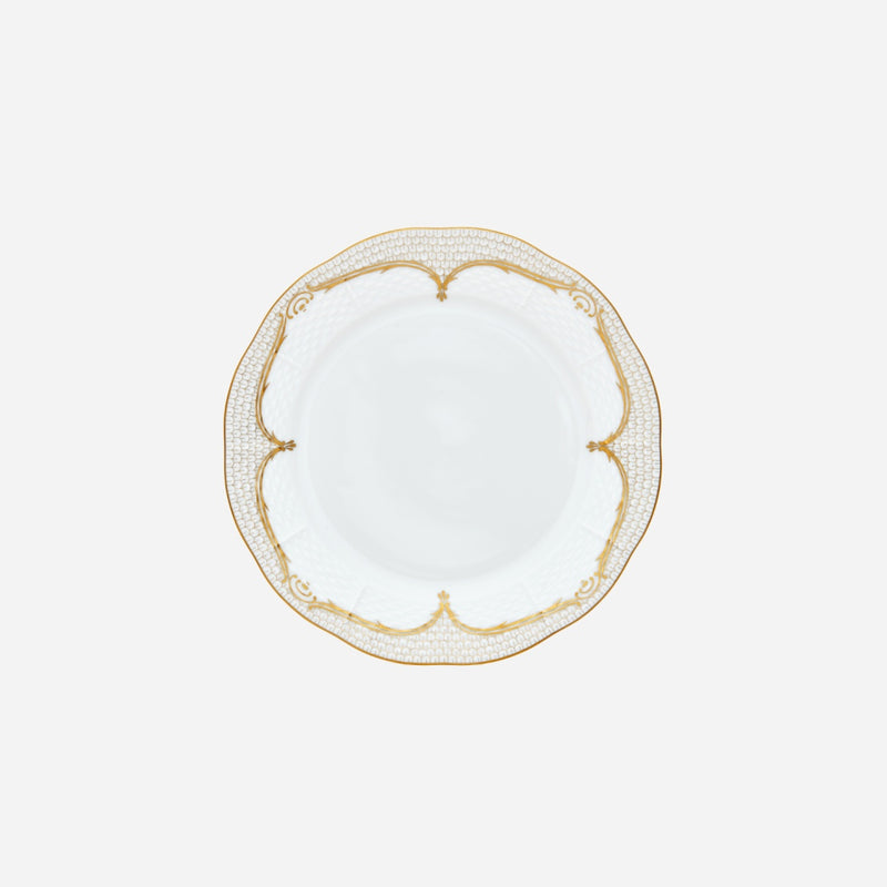 Fish Scale Gold & White Dessert Plate