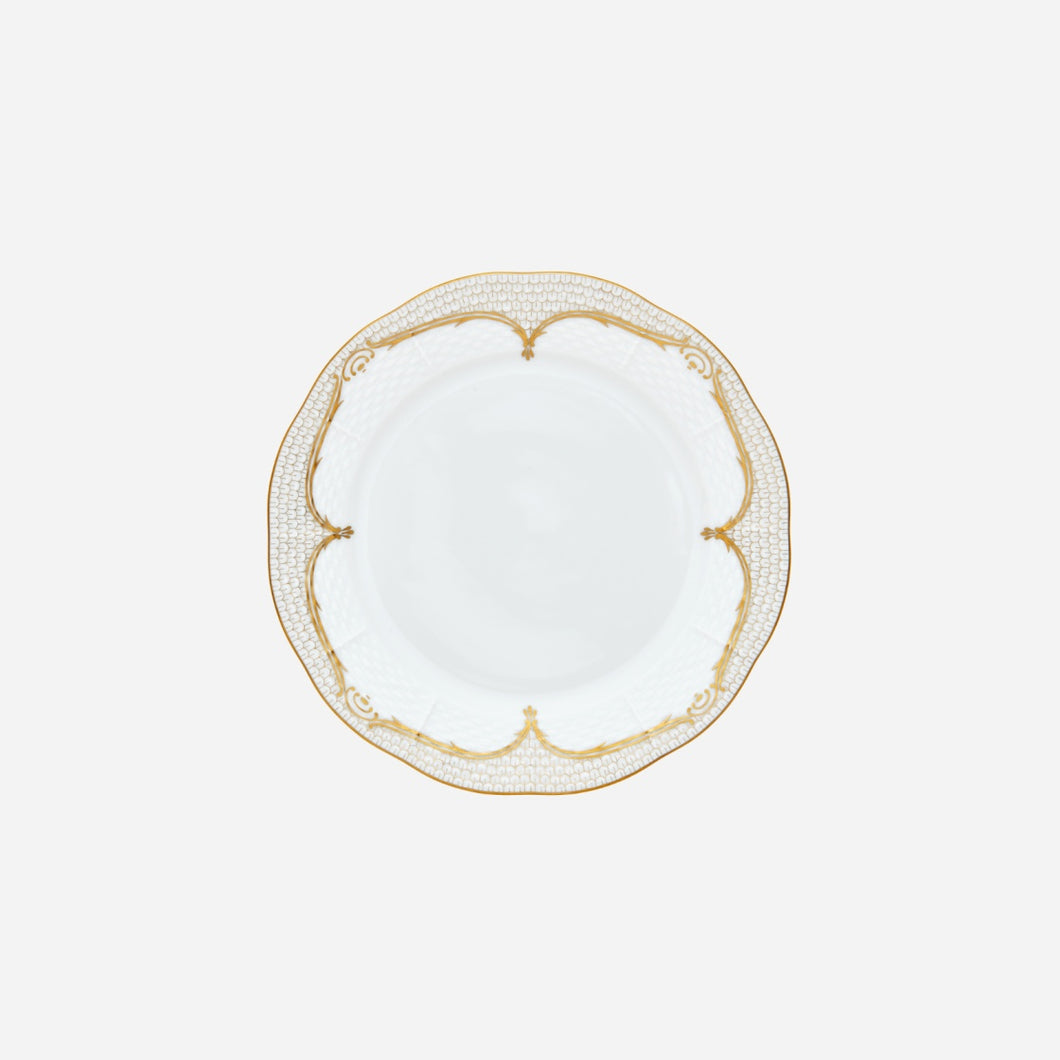Fish Scale Gold & White Dessert Plate