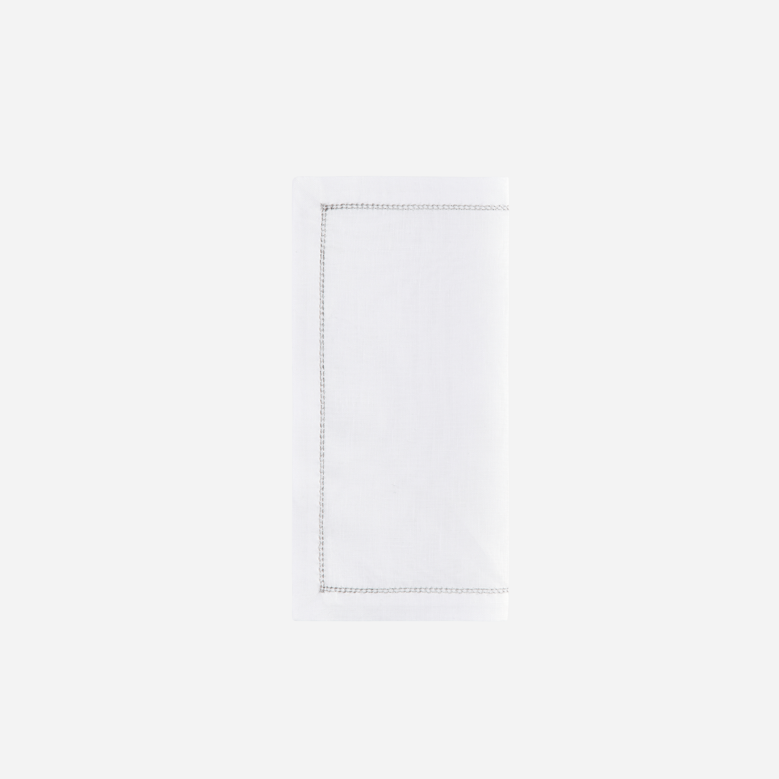 Infinity Hemstitch Silver Cocktail Napkin
