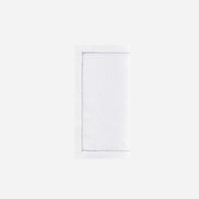 Load image into Gallery viewer, Infinity Hemstitch Silver Cocktail Napkin
