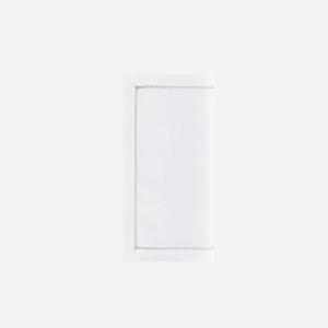 Infinity Hemstitch Silver Cocktail Napkin