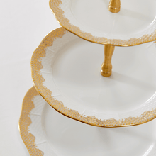 Load image into Gallery viewer, Fish Scale Gold 3-Tier Cake Stand
