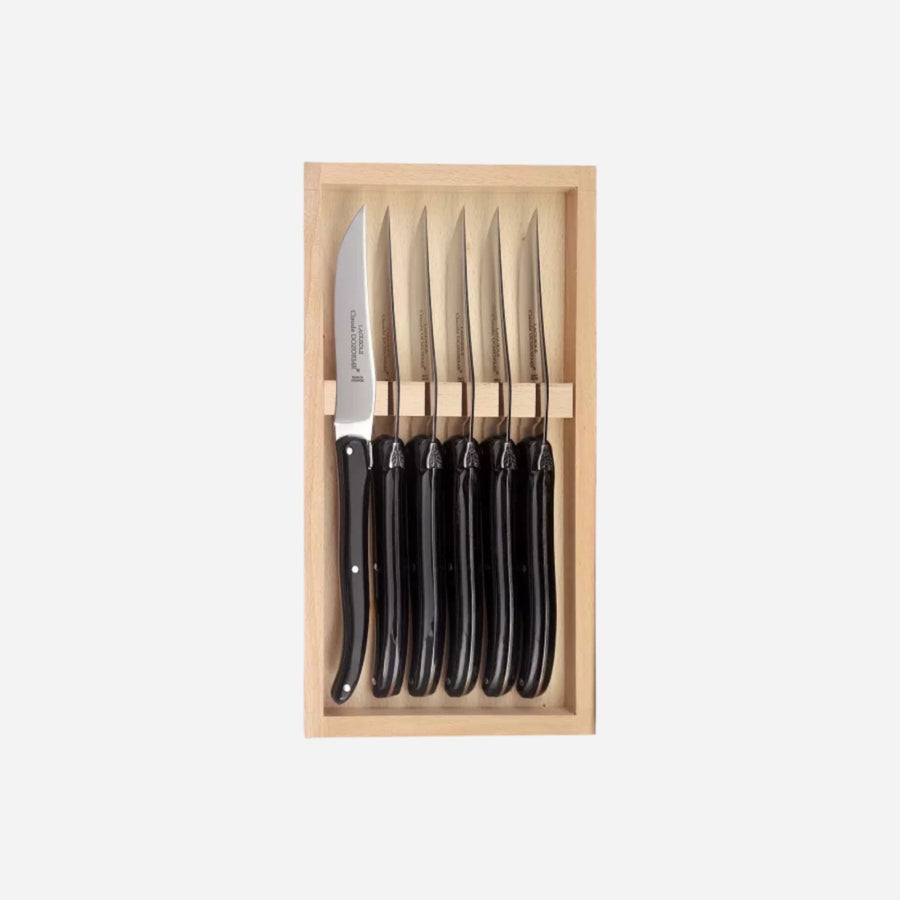 Claude Dozorme Laguiole Steak Knives Ebony - Set of Six