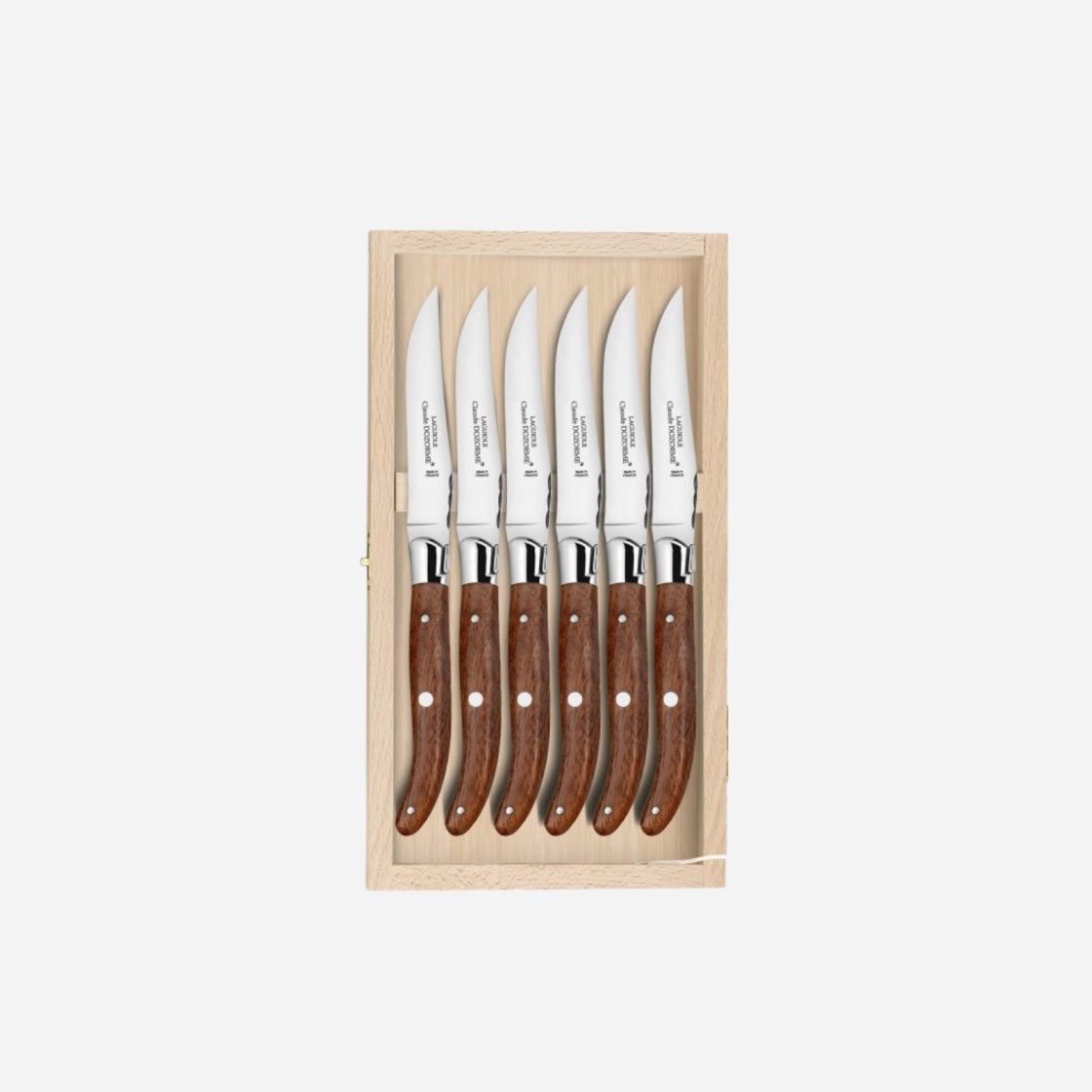 Laguiole Steak Knives Exotic Olivewood - Set of Six