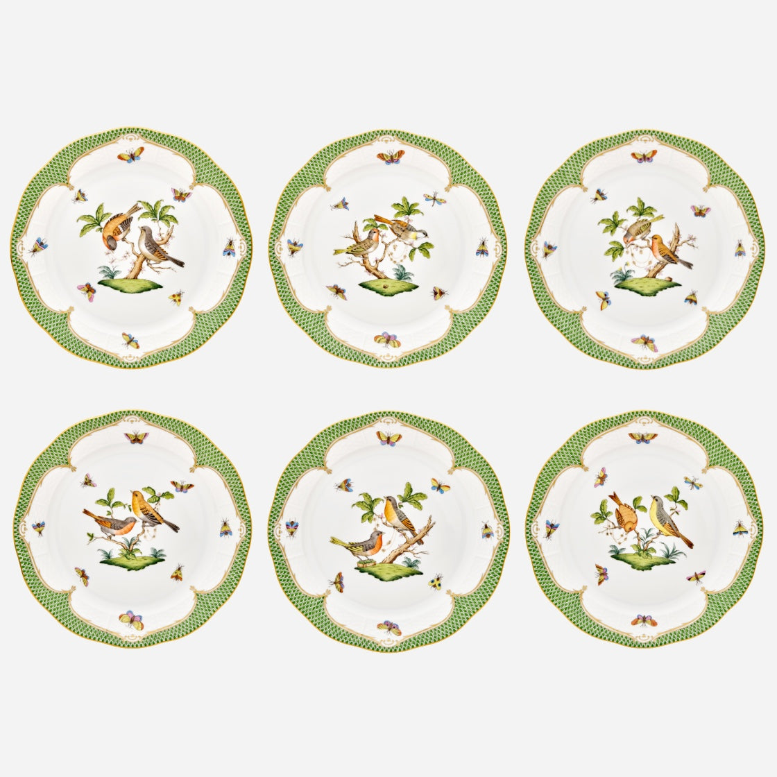 Rothschild Bird Fish Scale Dinner Plate - Set of 6