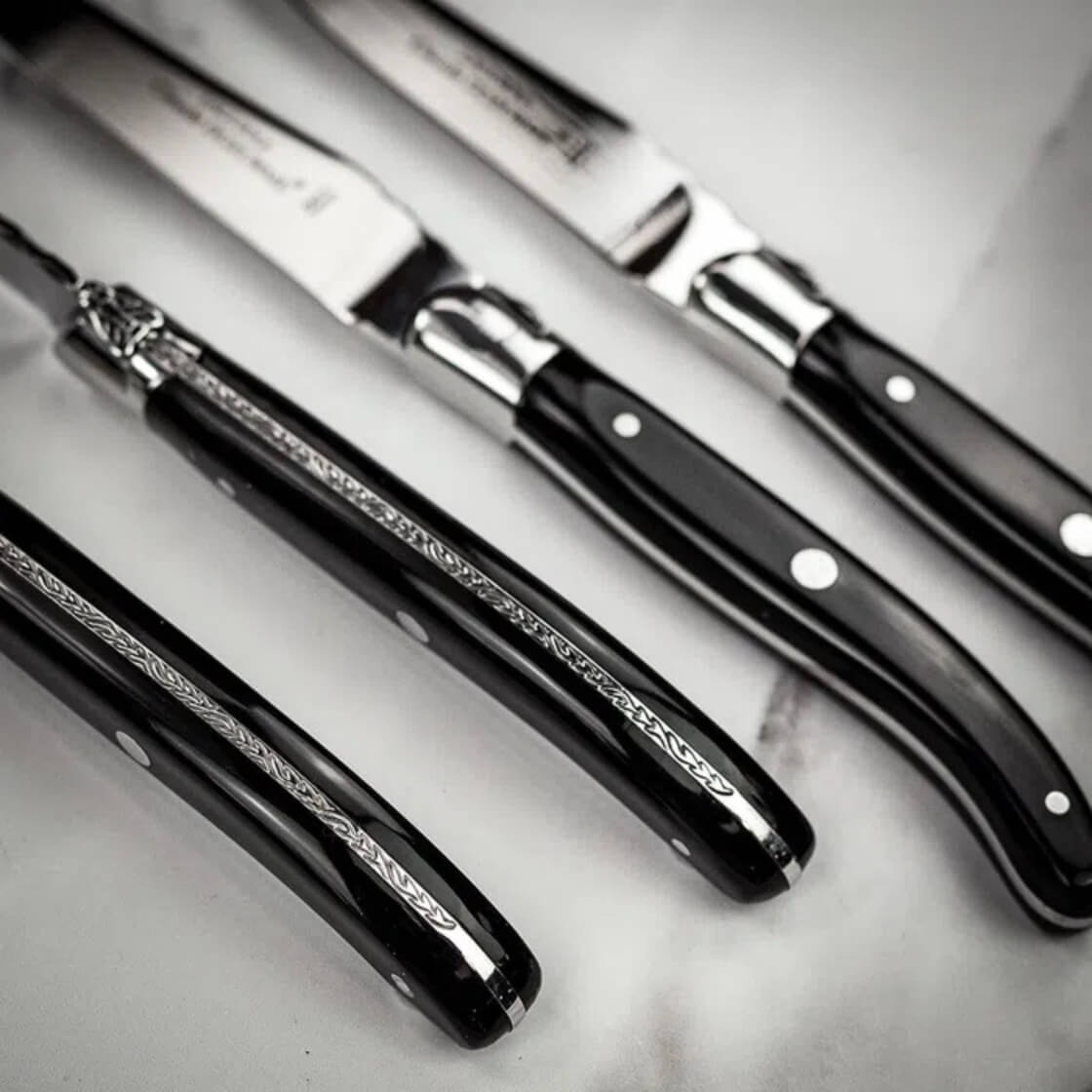 Laguiole Steak Knives Ebony - Set of Six