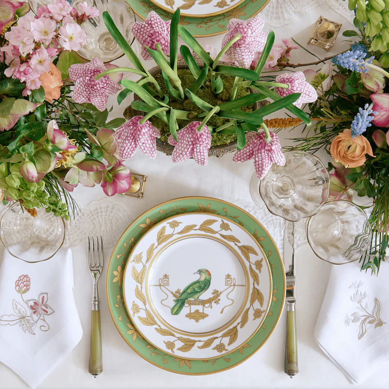 Bonadea Jacobean Flowers Dinner Napkin Style II - Set of 6