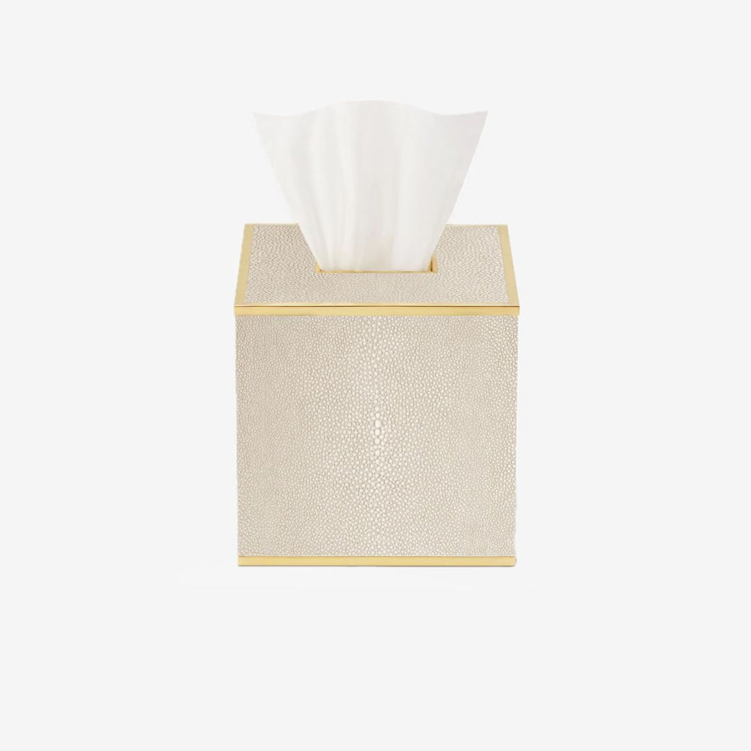 Classic Shagreen Tissue Box Cover Wheat