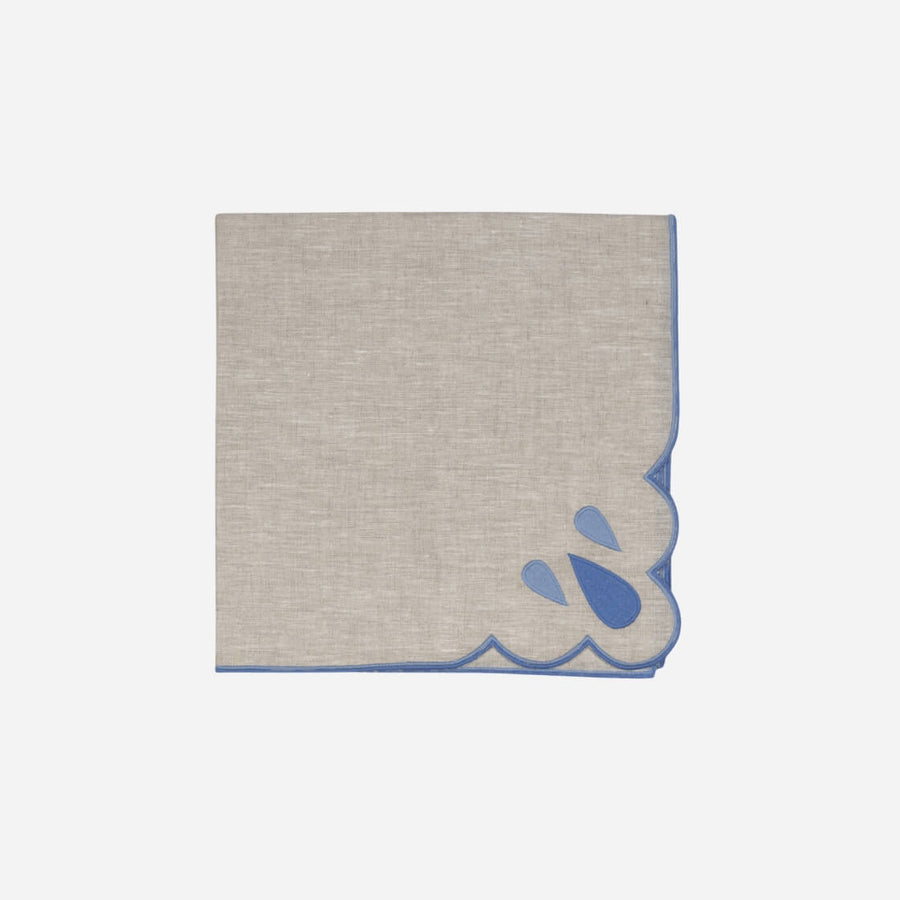Los Encajeros Blue & Beige Drops Dinner Napkin - Set of 4