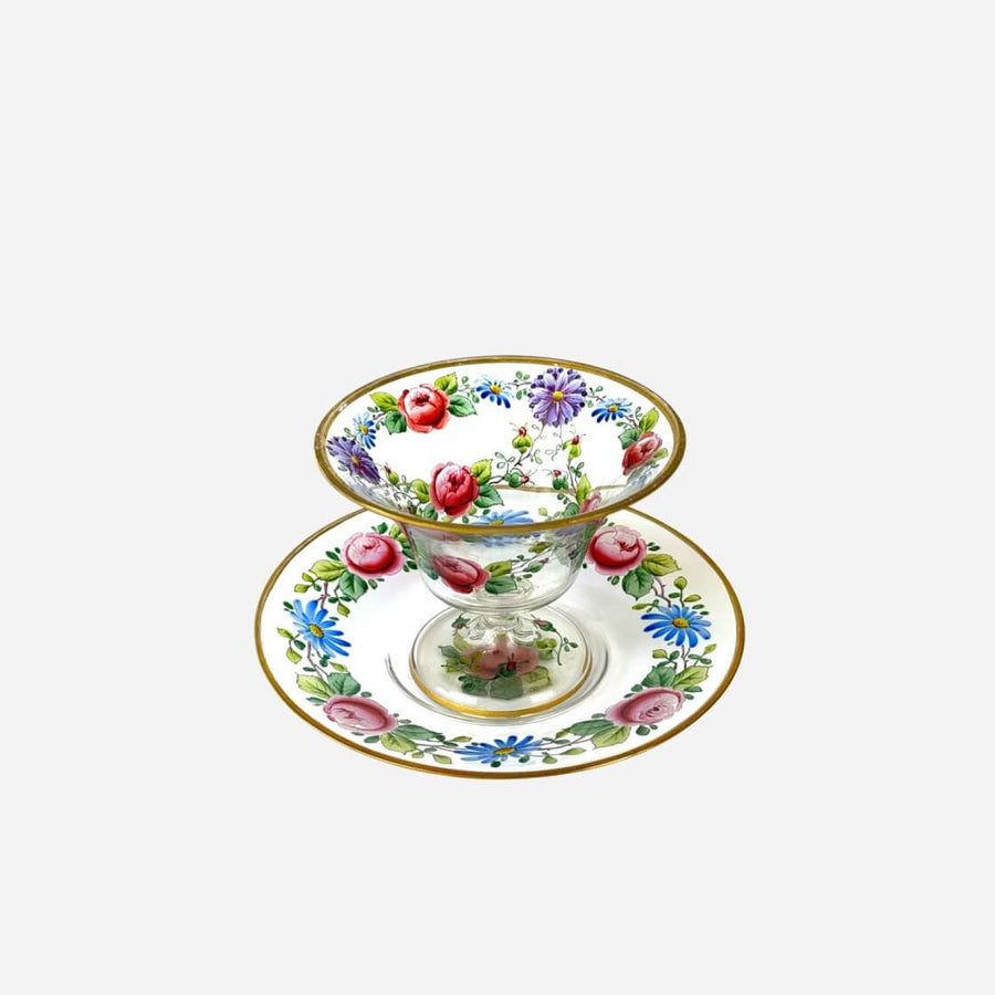 Antiques & Vintage An Antique Bohemian Enamelled & Gilt Dessert Coupe - Set of 4