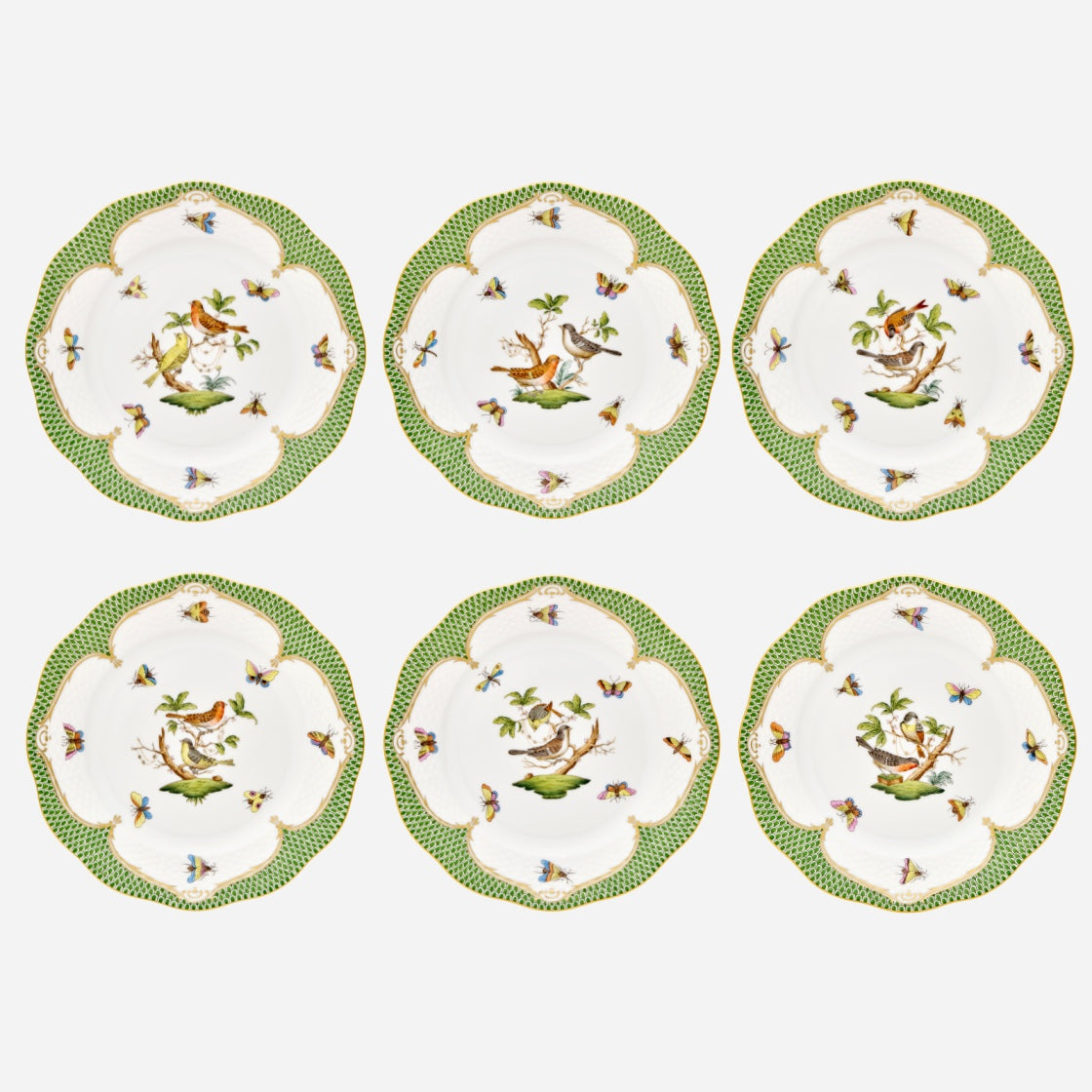 Rothschild Bird Fish Scale Dessert Plate - Set of 6