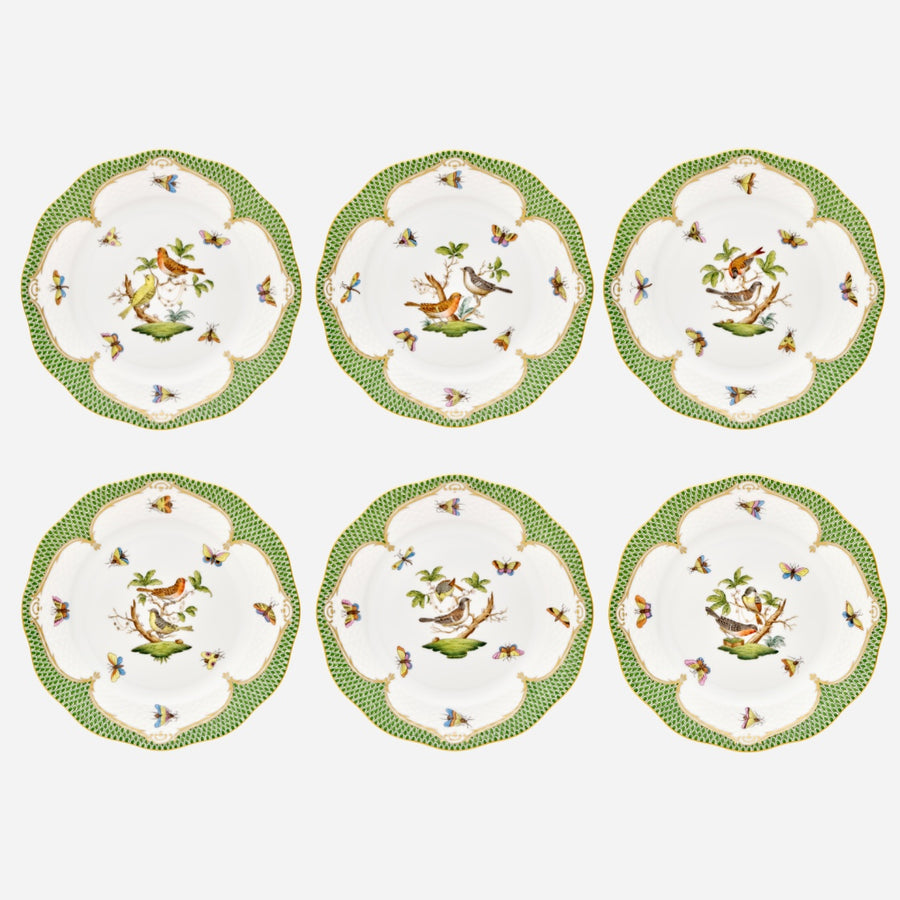 Herend Rothschild Bird Fish Scale Dessert Plate - Set of 6