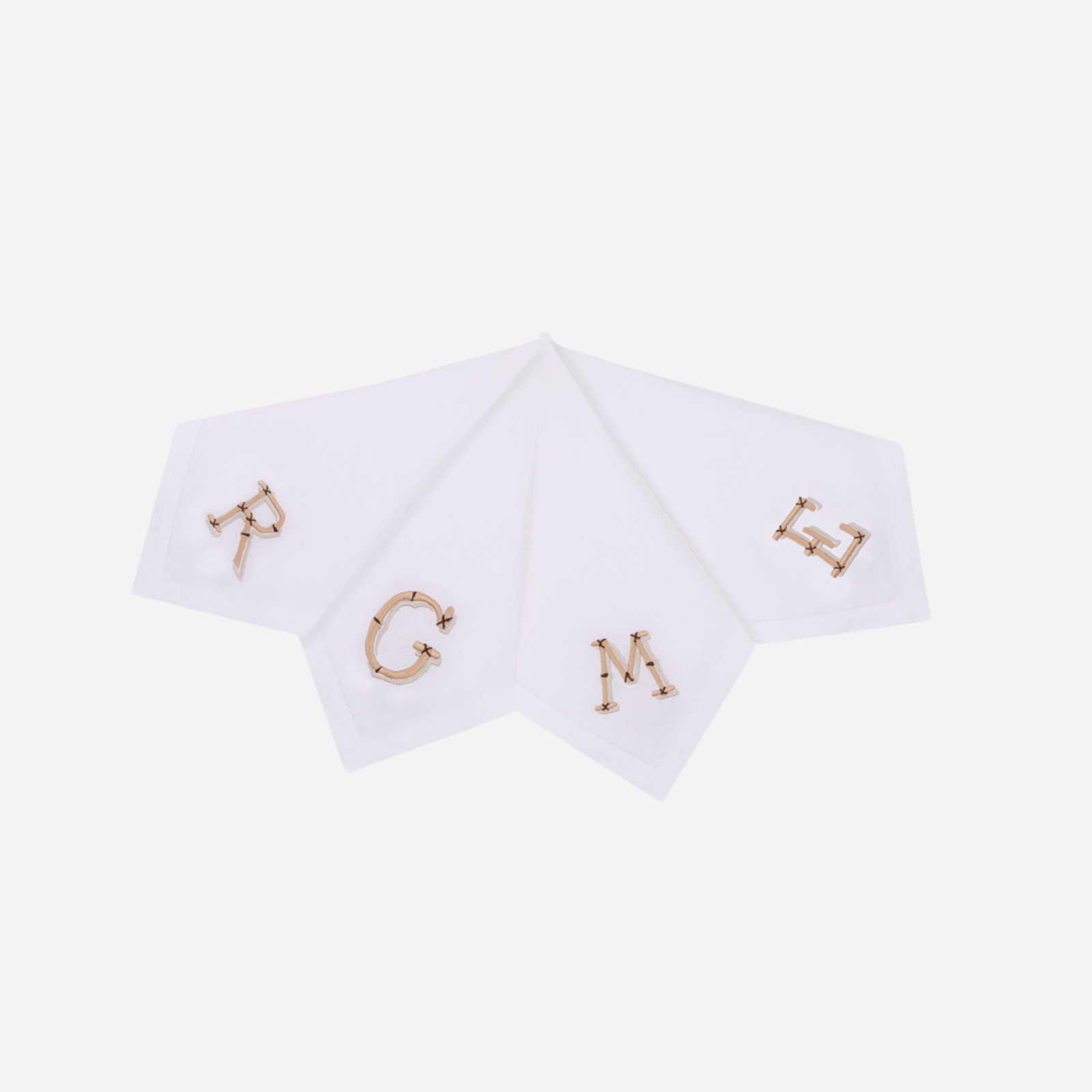 Hand-Embroidered Bamboo Monogrammed Napkin