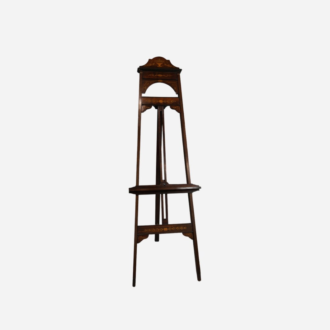 An Edwardian Rosewood & Marquetry Easel