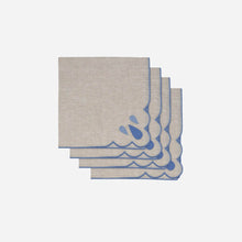 Load image into Gallery viewer, Blue &amp; Beige Drops Dinner Napkin - Set of 4
