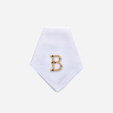 Load image into Gallery viewer, Hand-Embroidered Bamboo Monogrammed Napkin
