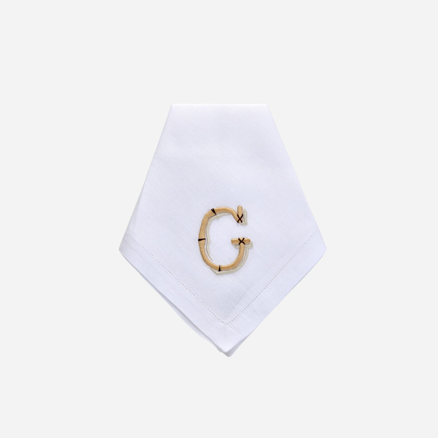 Los Encajeros Hand-Embroidered Bamboo Monogrammed Napkin