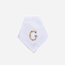 Load image into Gallery viewer, Hand-Embroidered Bamboo Monogrammed Napkin
