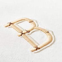 Load image into Gallery viewer, Hand-Embroidered Bamboo Monogrammed Napkin
