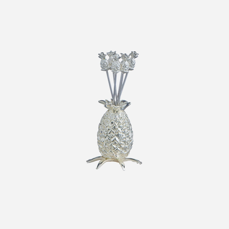 Pineapple Silver-Plated Cocktail Pick Holder