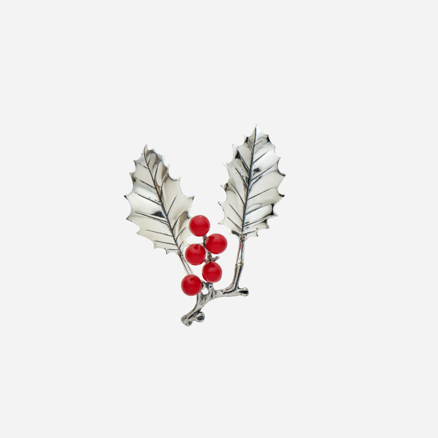 Bonadea Holly Leaves in Sterling Silver Medium