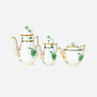 An Antique Herend Apponyi Green Coffee and Tea Service