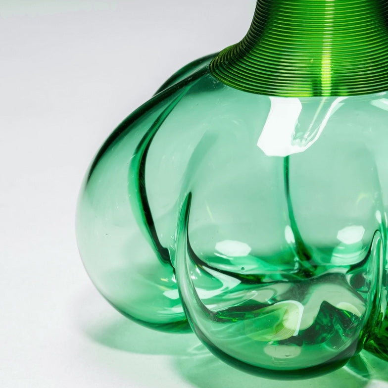 An Antique Green Claret Pumpkin Carafe