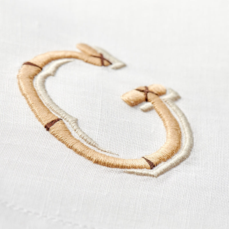 Hand-Embroidered Bamboo Monogrammed Napkin