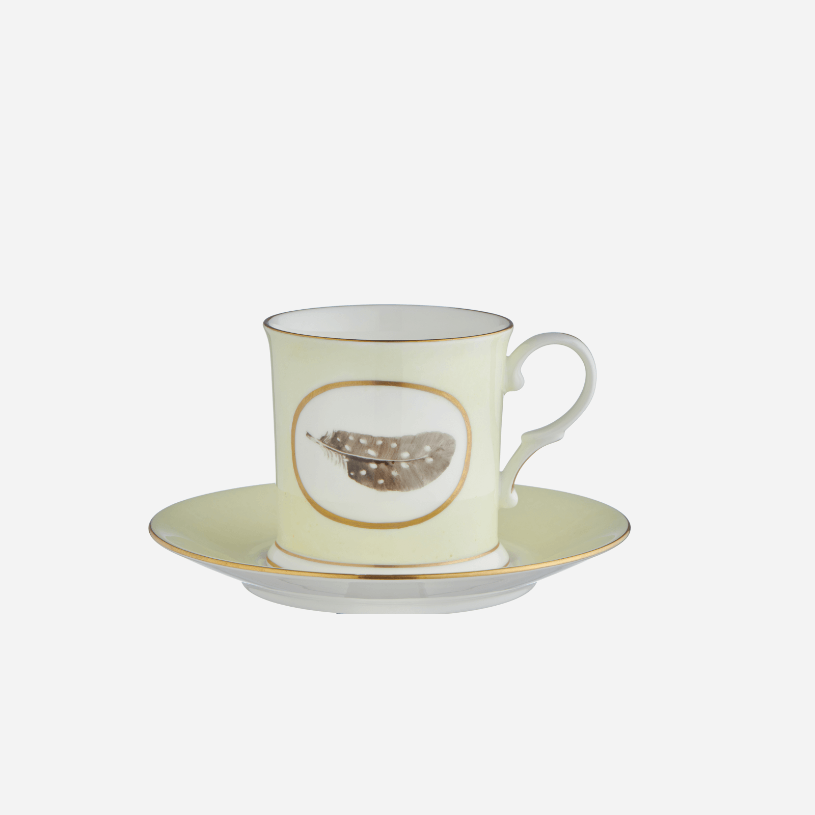 Egg & Feather Mug with Saucer