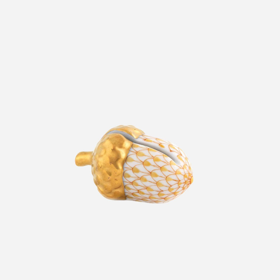 Herend Acorn Place Card Holder Gold