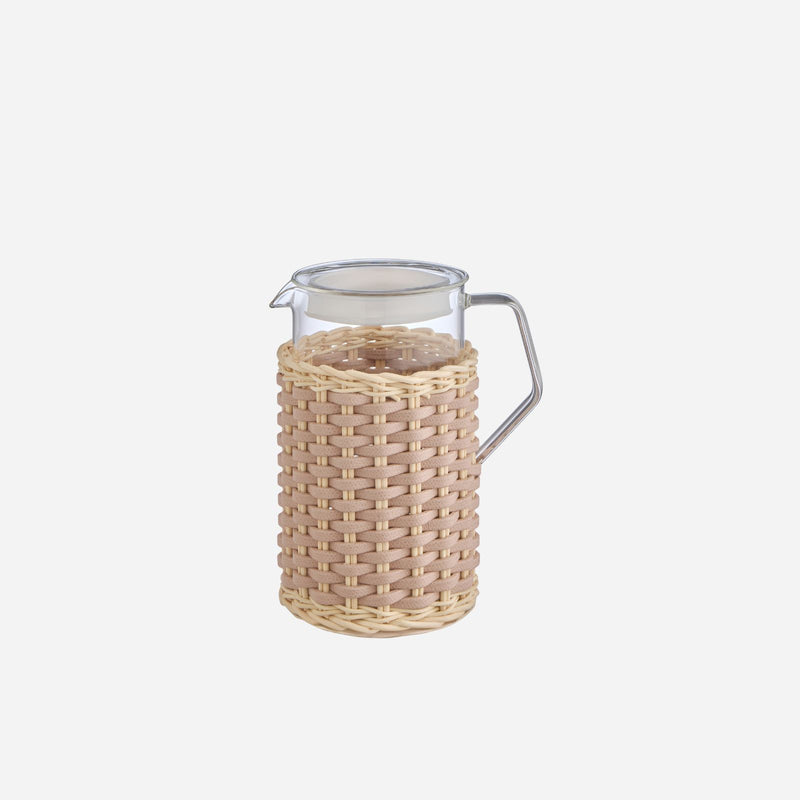 Marseille Leather & Rattan Glass Cipria Pitcher - 0.75L