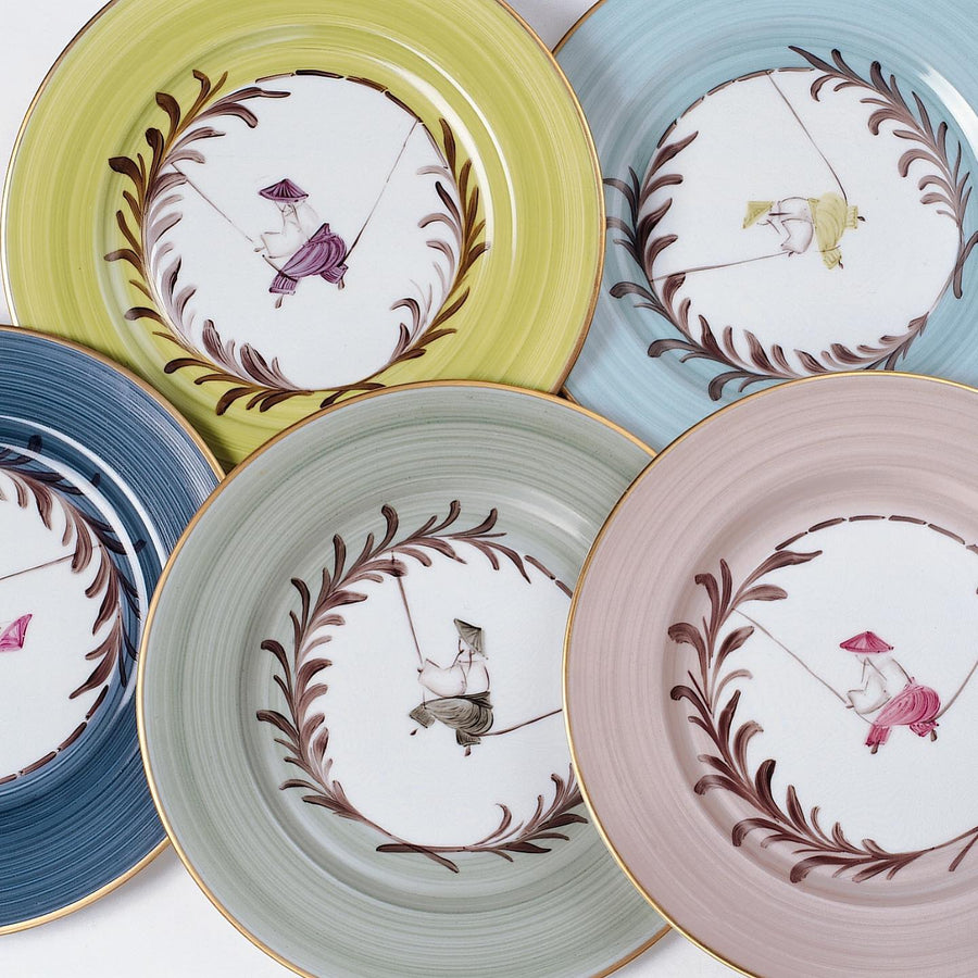 Marie Daâge Indes Galantes Dessert Plate - Olive Green