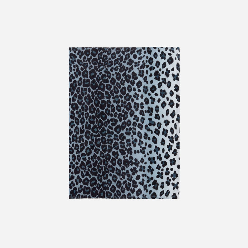 Leopard Blue Linen Sateen Napkins - Set of 4