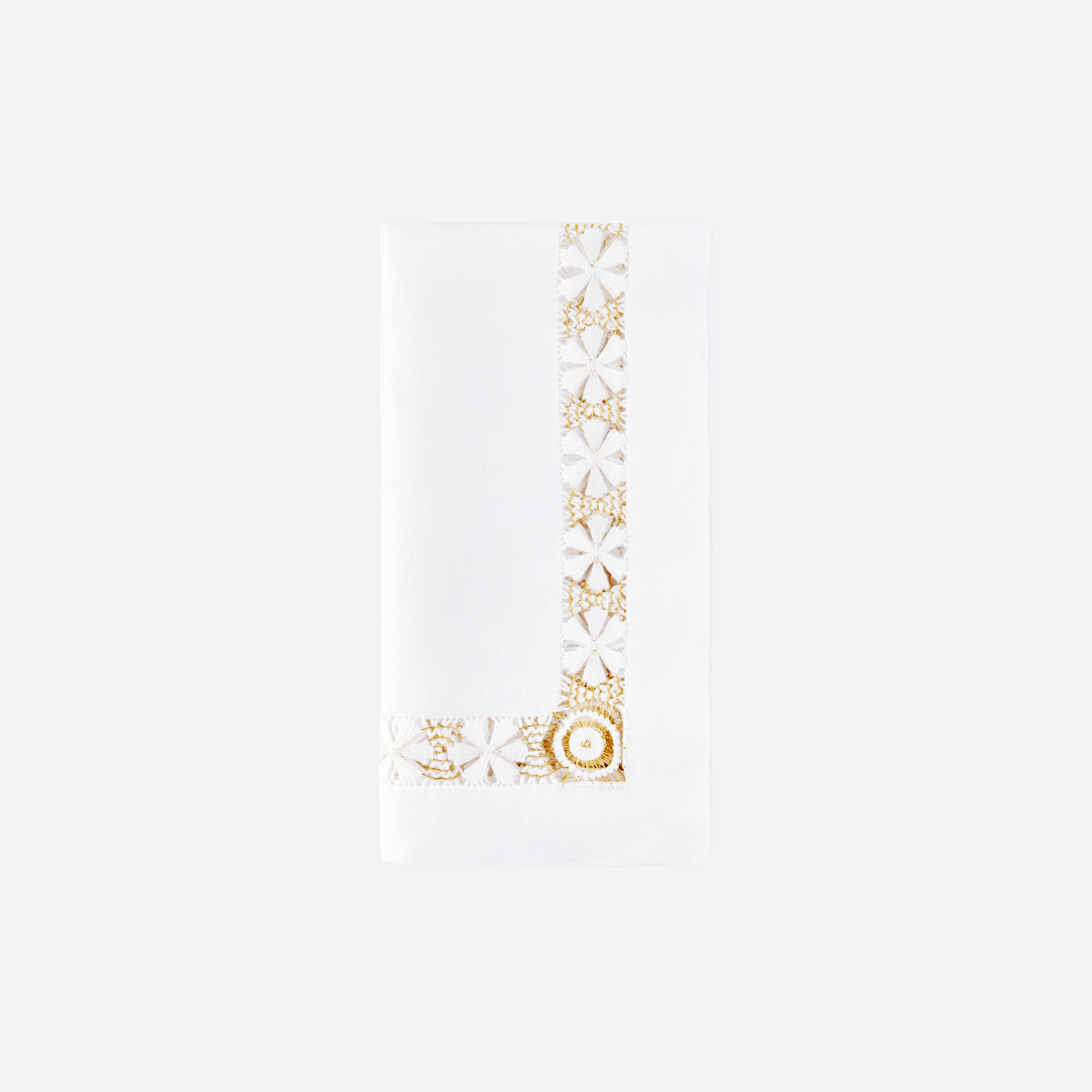 Margarita Hemstitch Gold Dinner Napkin