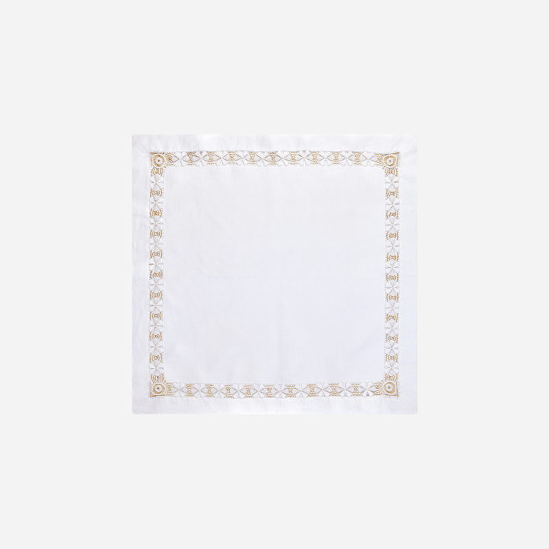 Margarita Hemstitch Gold Dinner Napkin