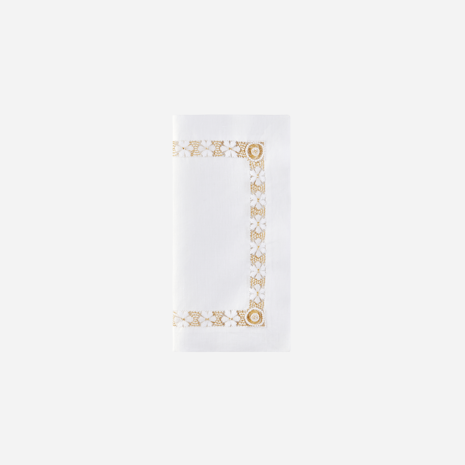 Margarita Hemstitch Gold Tea Napkin