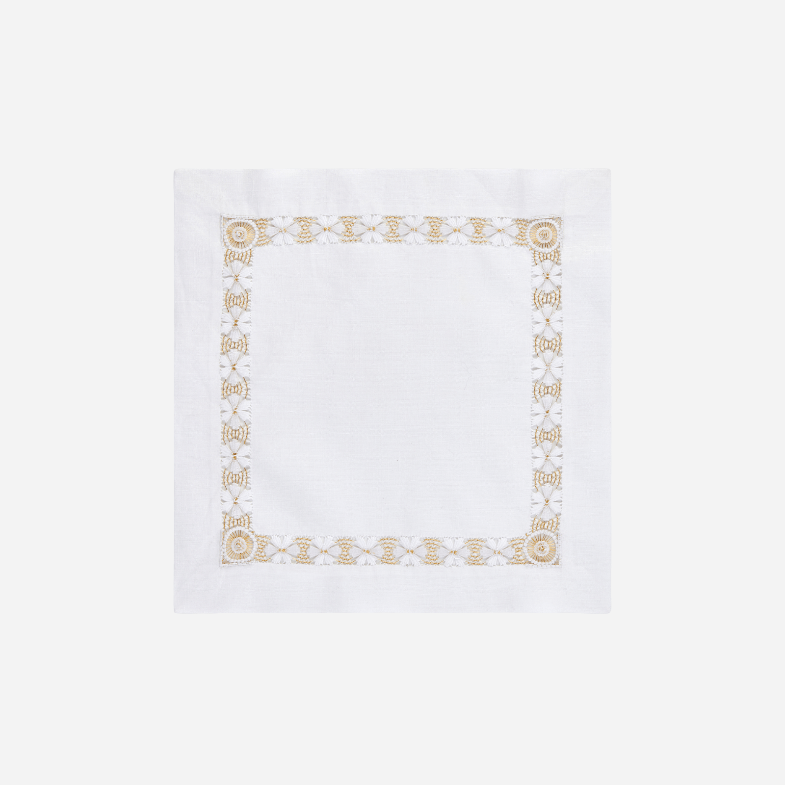 Margarita Hemstitch Gold Tea Napkin