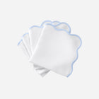 Set of Four Ice Blue Scallop Napkins