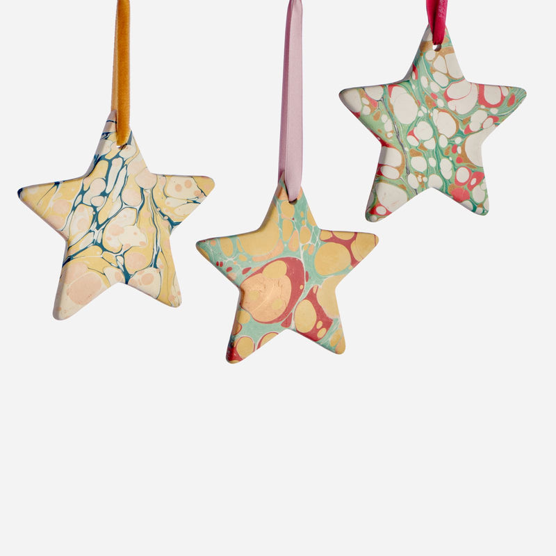 Ceramic Marbled Star Bauble