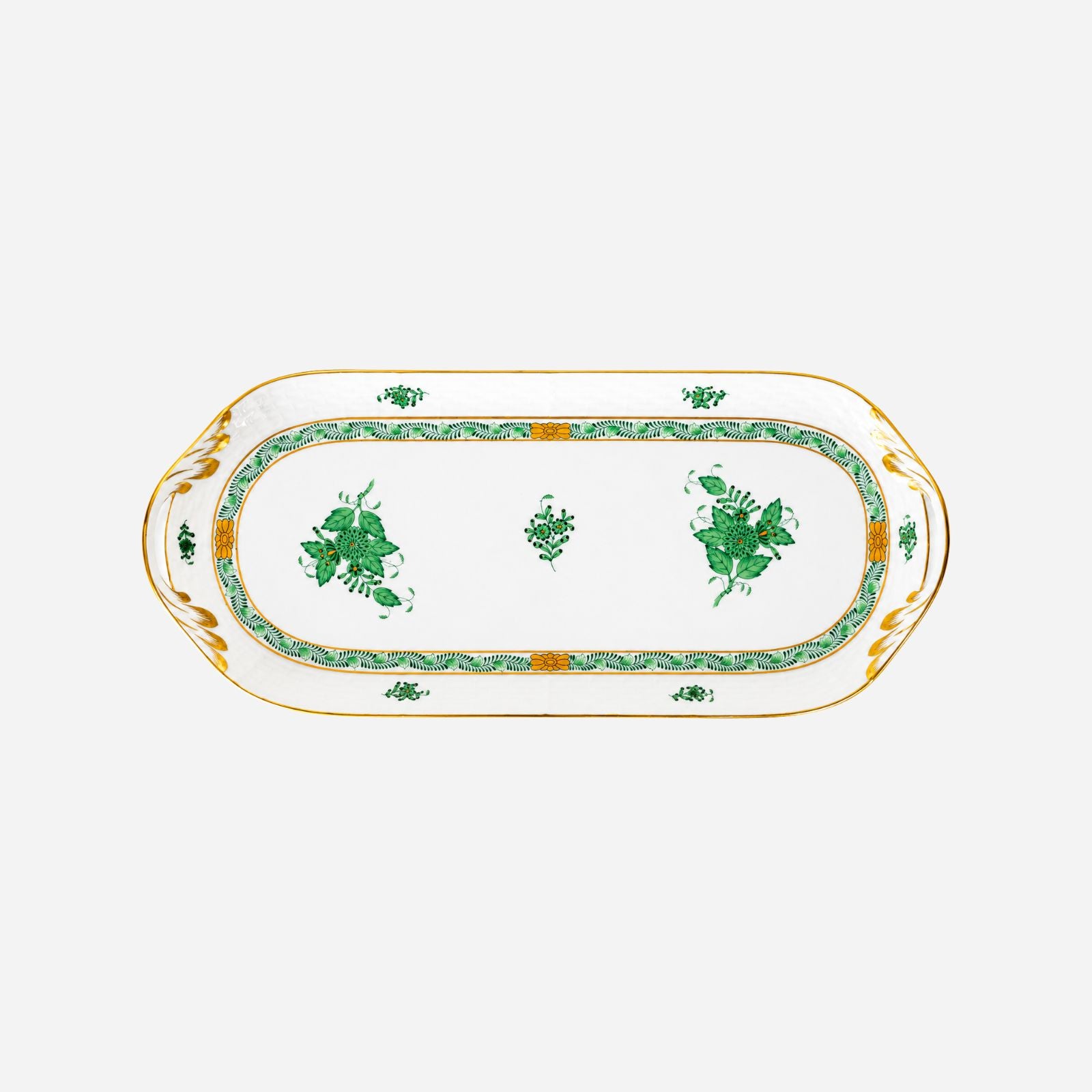 An Antique Herend Apponyi Green Coffee and Tea Service