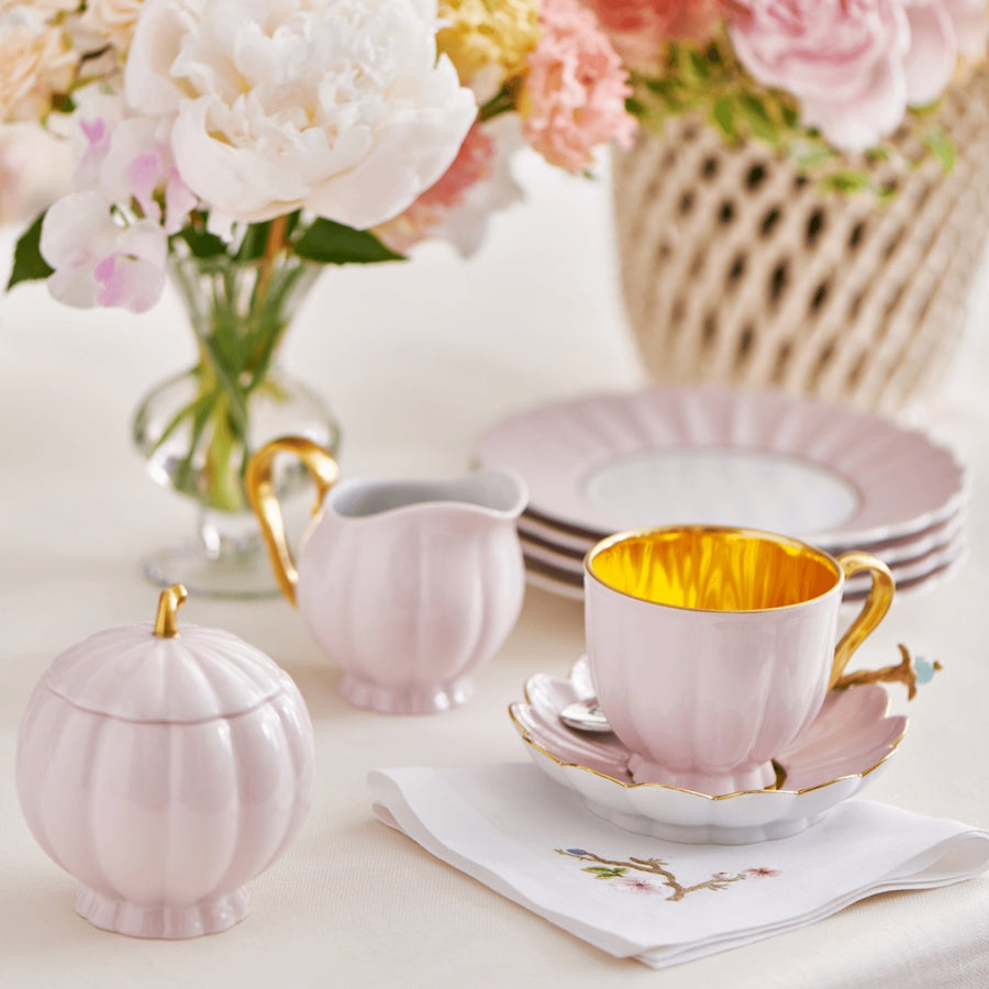Augarten Wien 1718 Melon Teacup & Saucer Pink
