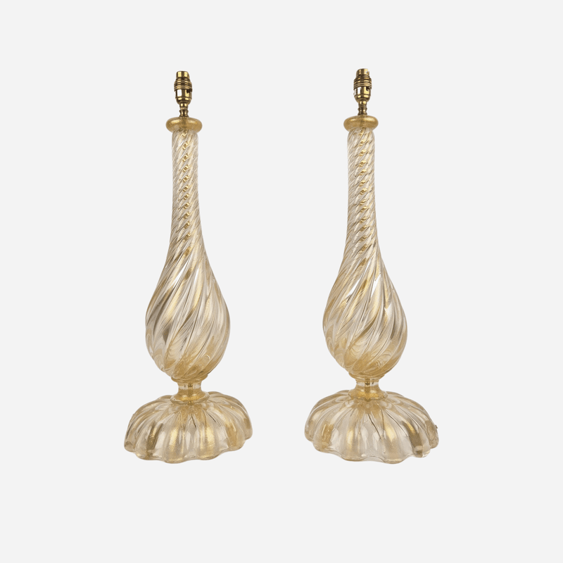A Pair of Murano Glass Lamps