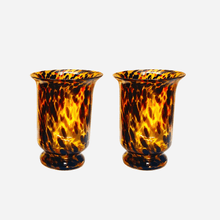 Load image into Gallery viewer, A Pair of Faux Tortoise Shell Glass Vases
