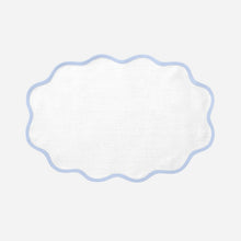 Set of Four Ice Blue Scallop Placemats