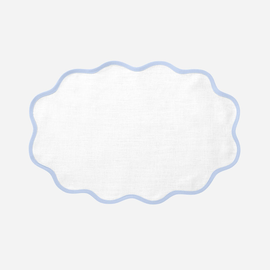 Matouk Set of Four Ice Blue Scallop Placemats