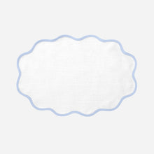 Load image into Gallery viewer, Set of Four Ice Blue Scallop Placemats
