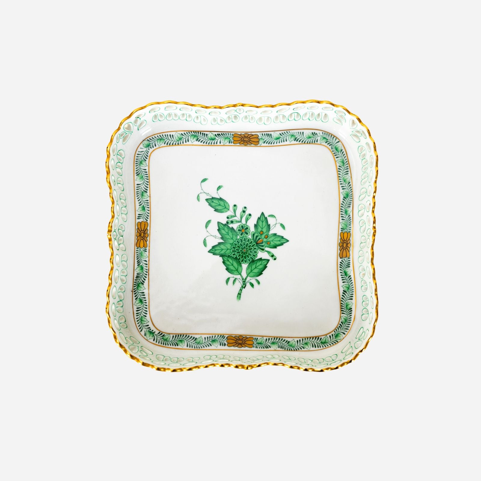 An Antique Herend Apponyi Green Coffee and Tea Service